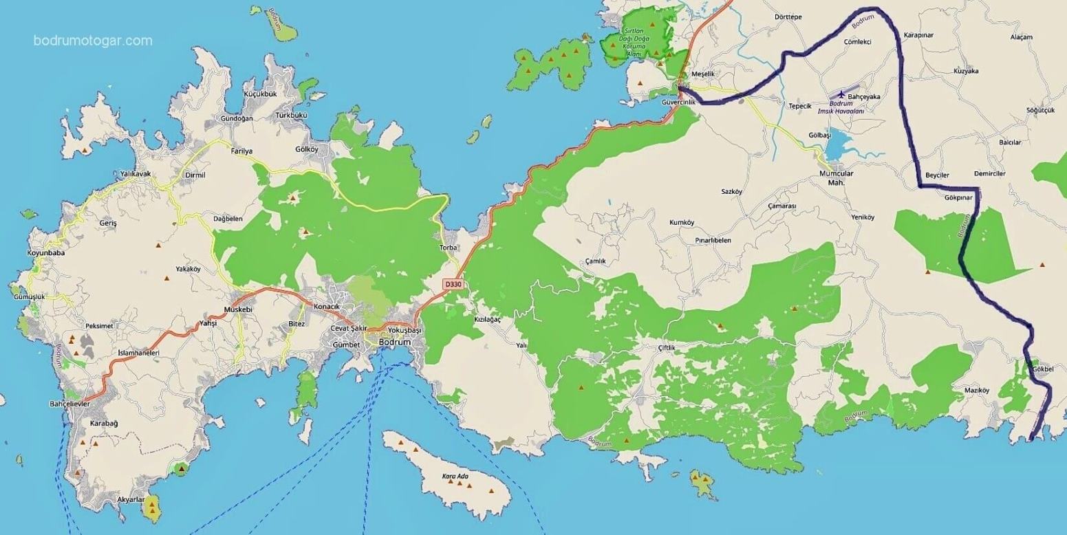 Bodrum coğrafyası — büyütmek için tıklayın