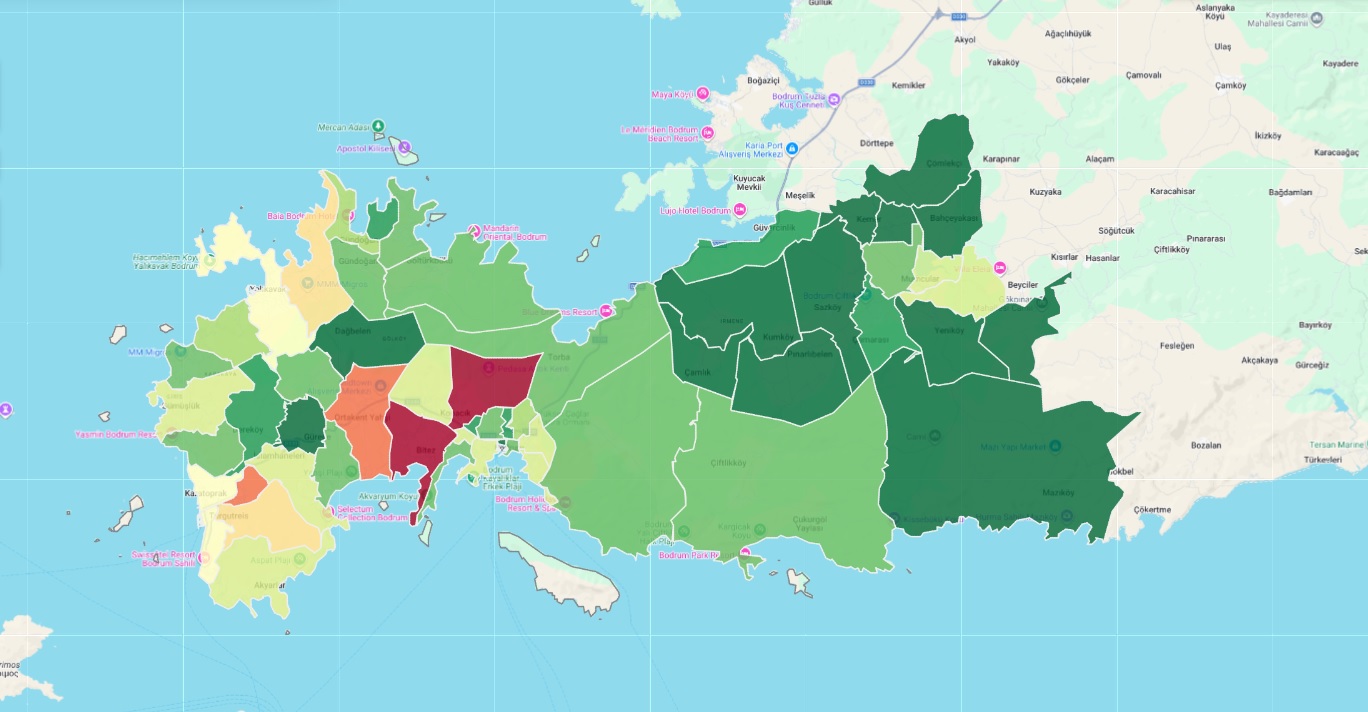 Bodrum Population Density Map